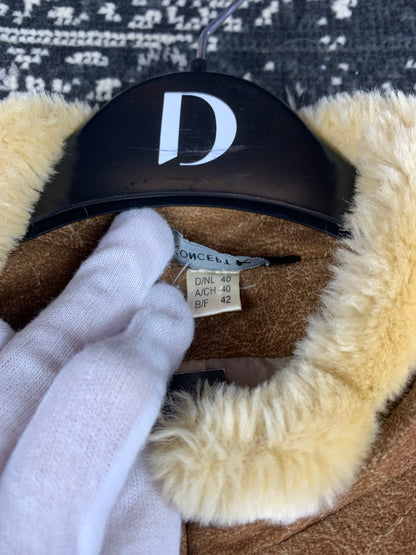 Y2K Style Brown Faux Shearling Zip Up Jacket