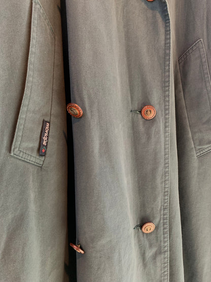 Vintage Morajane Green Double-Breasted Long Trench Coat