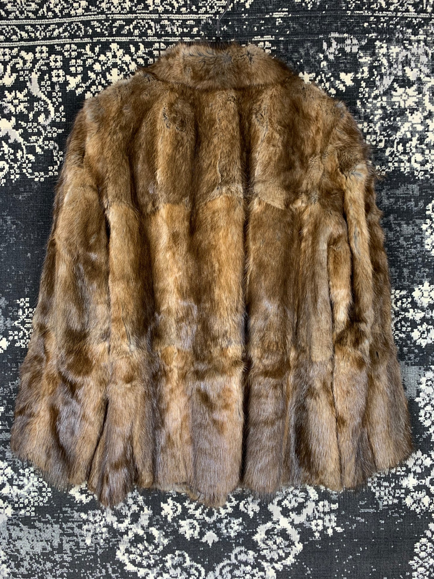 Womens Vintage Light Brown Muskrat Fur Jacket