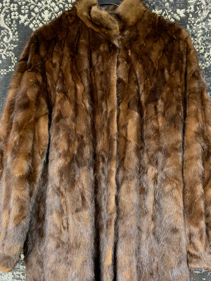 Vintage Full-Length Brown Mink Fur Coat