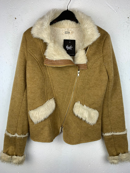 Holly Bracken Y2K Brown Wool Zip Jacket