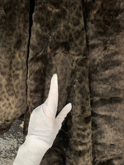 Vintage Dark Brown Sheared Fur Coat With Pom-Pom Drawstrings