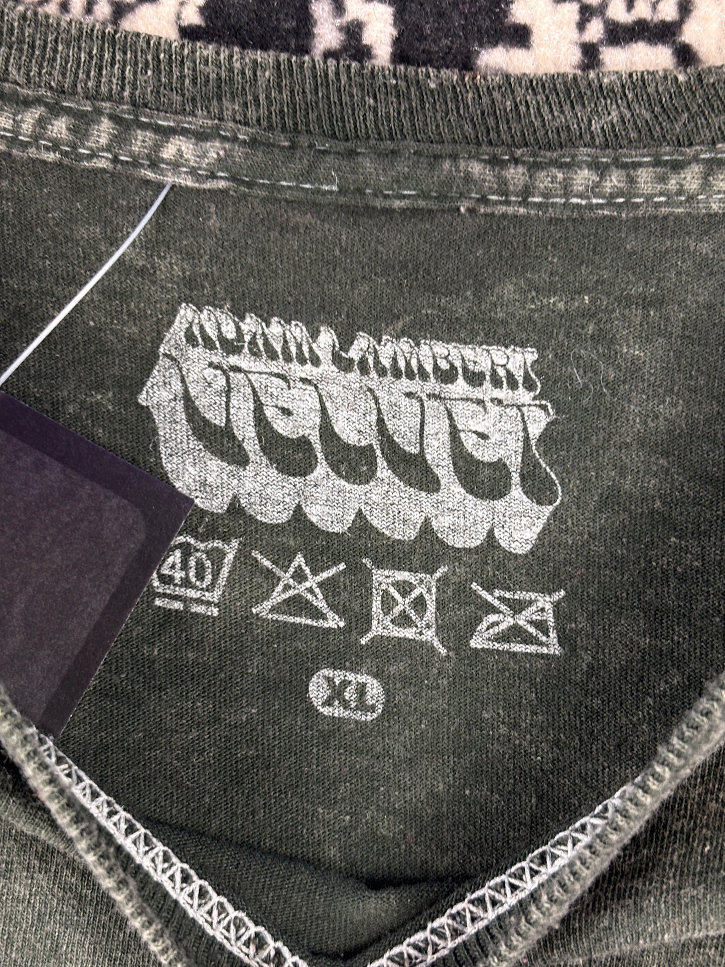 Adam Lambert "Velvet" Green Washed Graphic T-Shirt