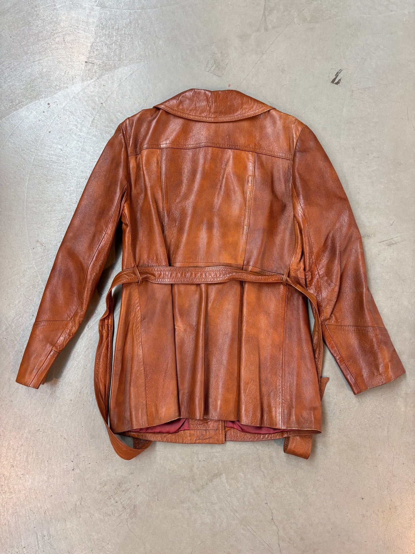 Vintage Marquis of London Belted Leather Jacket