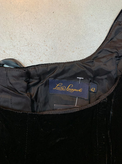 Vintage Women's Luisa Spagnoli Black Elegant Velvet Top
