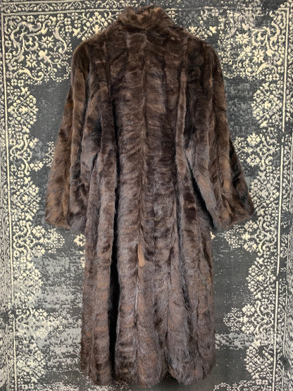 Vintage Full-Length Dark Brown Mink Fur Coat
