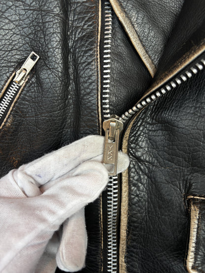 Vintage Black Leather Biker Jacket