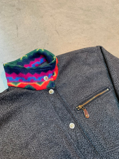 Vintage Men Fleece Button-Up Jacket