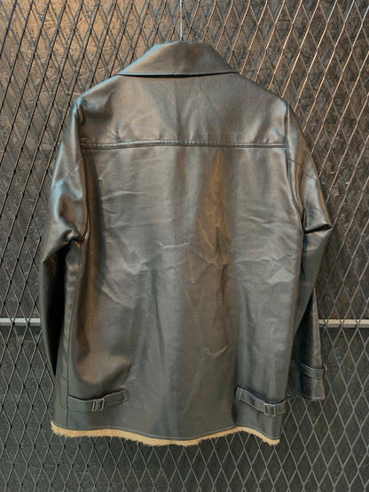 Vintage Men Black Zipup Leather Jacket