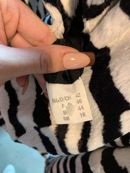 Vintage DAMO DONNA Faux Fur Zebra Print Coat