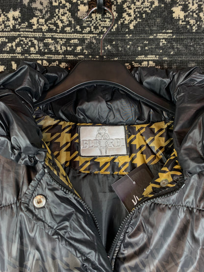 Benetri Y2K Style Black & Yellow Houndstooth Puffer Jacket