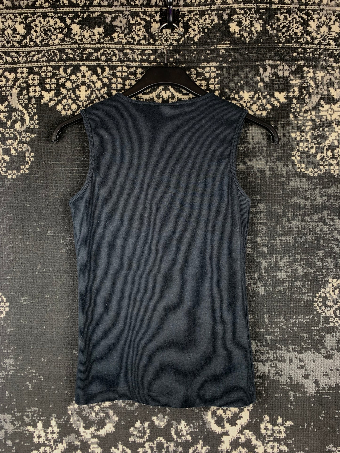 Women's Y2K Colours of The World Black Ribbed Tank Top