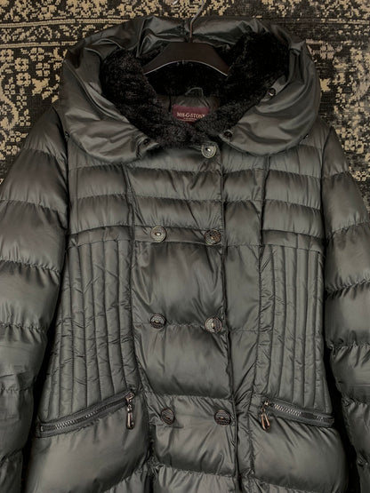 Y2K Black Long Puffer Jacket by MH-G.STONE