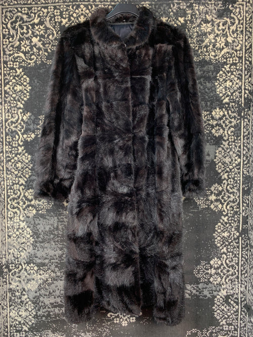 Vintage Long Black Mink Fur Coat