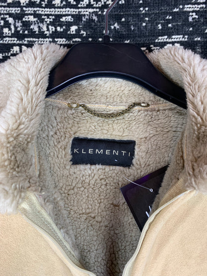 Klementi Y2K Style Beige Faux Suede Zip-Up Jacket