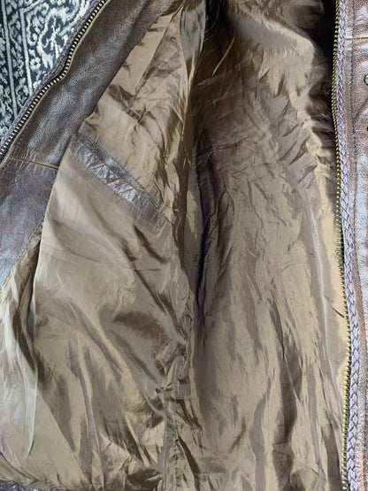 Men's Vintage Leather Gallery Brown Cowboy Jacket