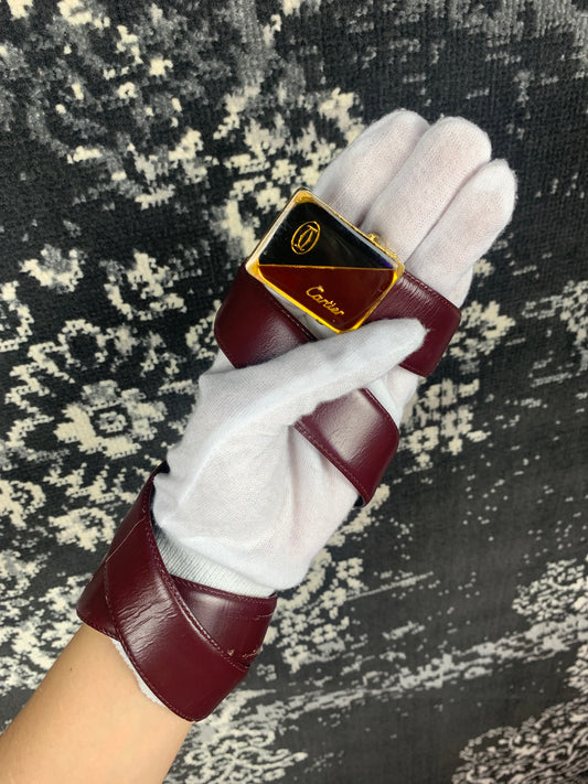 Women's Vintage Cartier Paris Burgundy Leather Belt