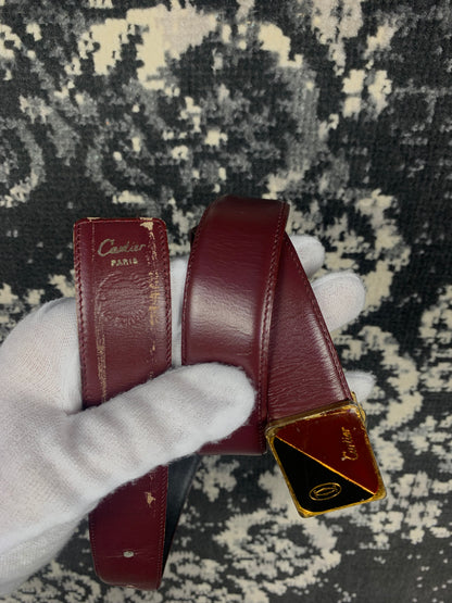 Women's Vintage Cartier Paris Burgundy Leather Belt
