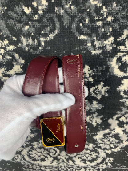 Women's Vintage Cartier Paris Burgundy Leather Belt