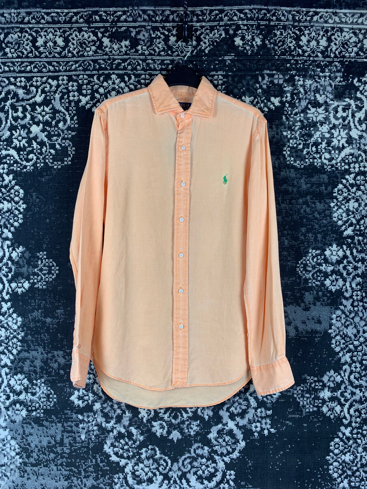 Men's Ralph Lauren Peach Linen Button-Up Shirt
