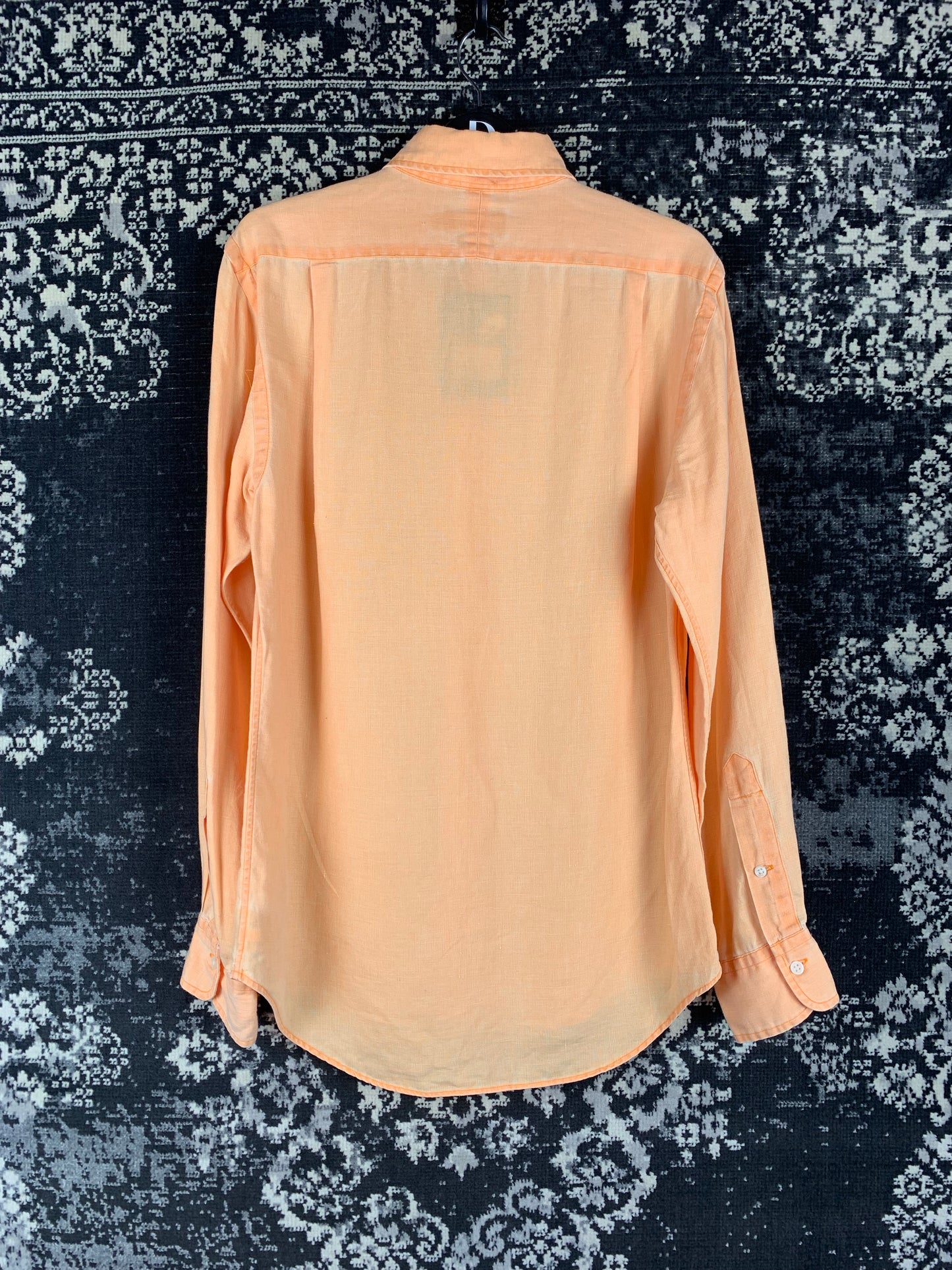 Men's Ralph Lauren Peach Linen Button-Up Shirt