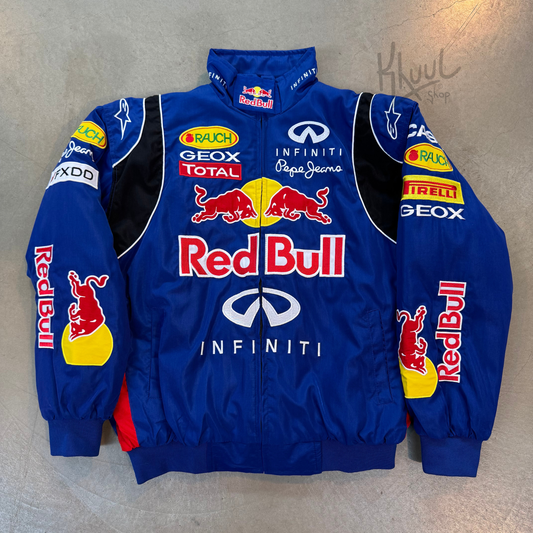 Vintage Red Bull Blue Infiniti F1 Racing Jacket